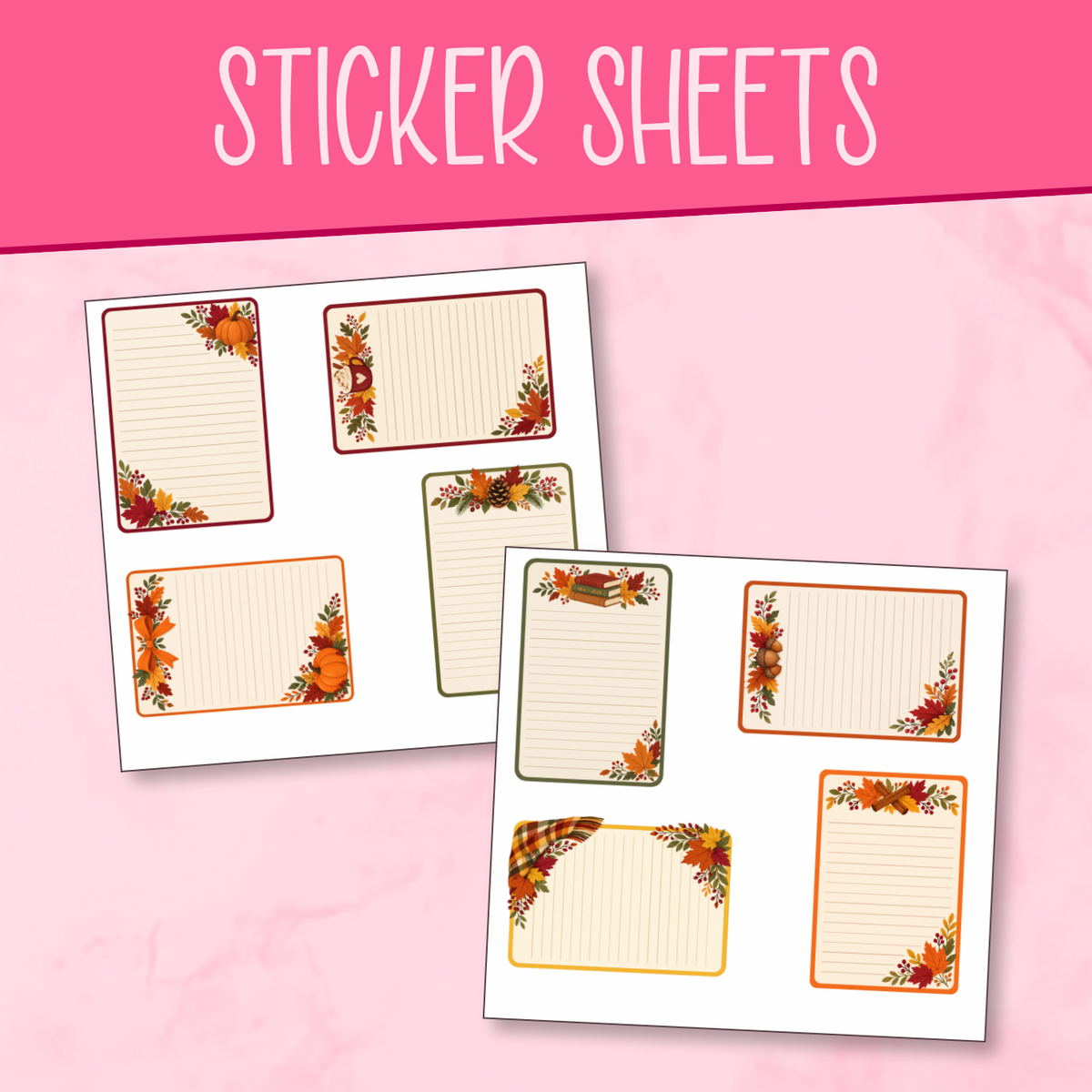 Fall Reading Nook Note Stickers