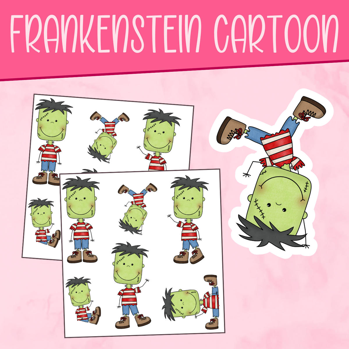 Frankenstein Cartoon Stickers