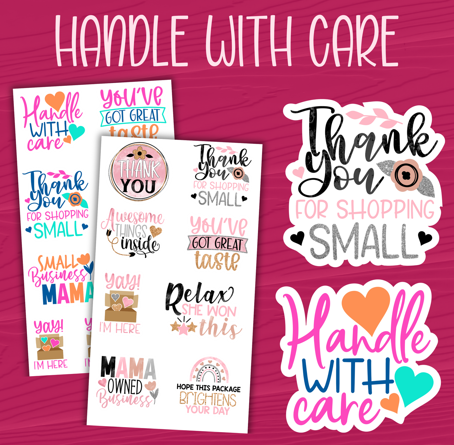 Handle with Care Stickers