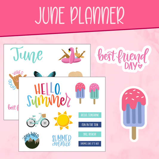 June Planner Stickers