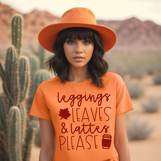 Leggings, Leaves & Lattes Please Shirt