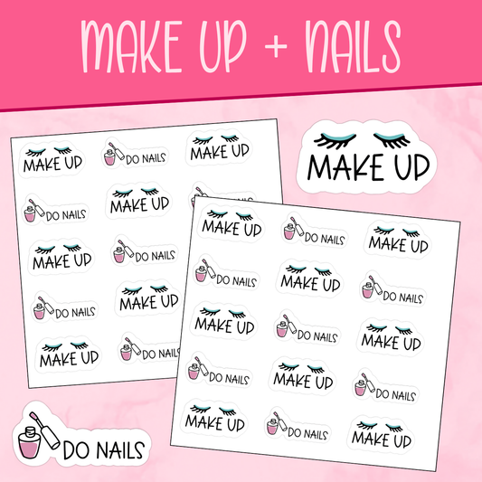 Make Up + Nails Planner Stickers