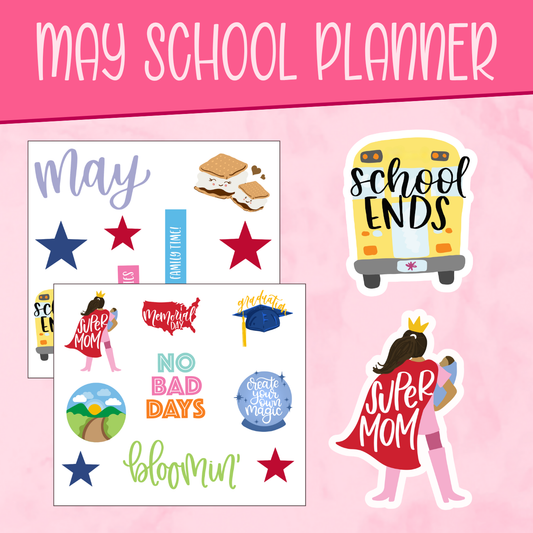 May School Planner Stickers
