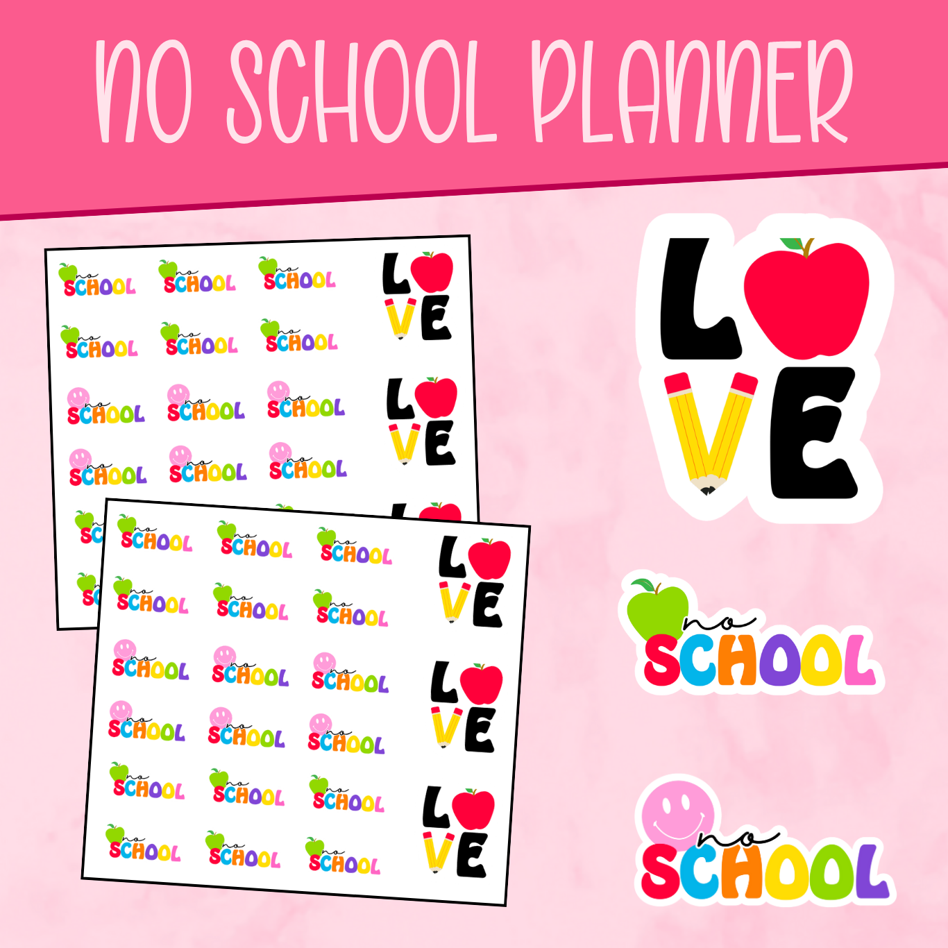No School Planner Stickers