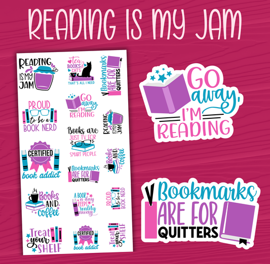 Reading is My Jam Stickers