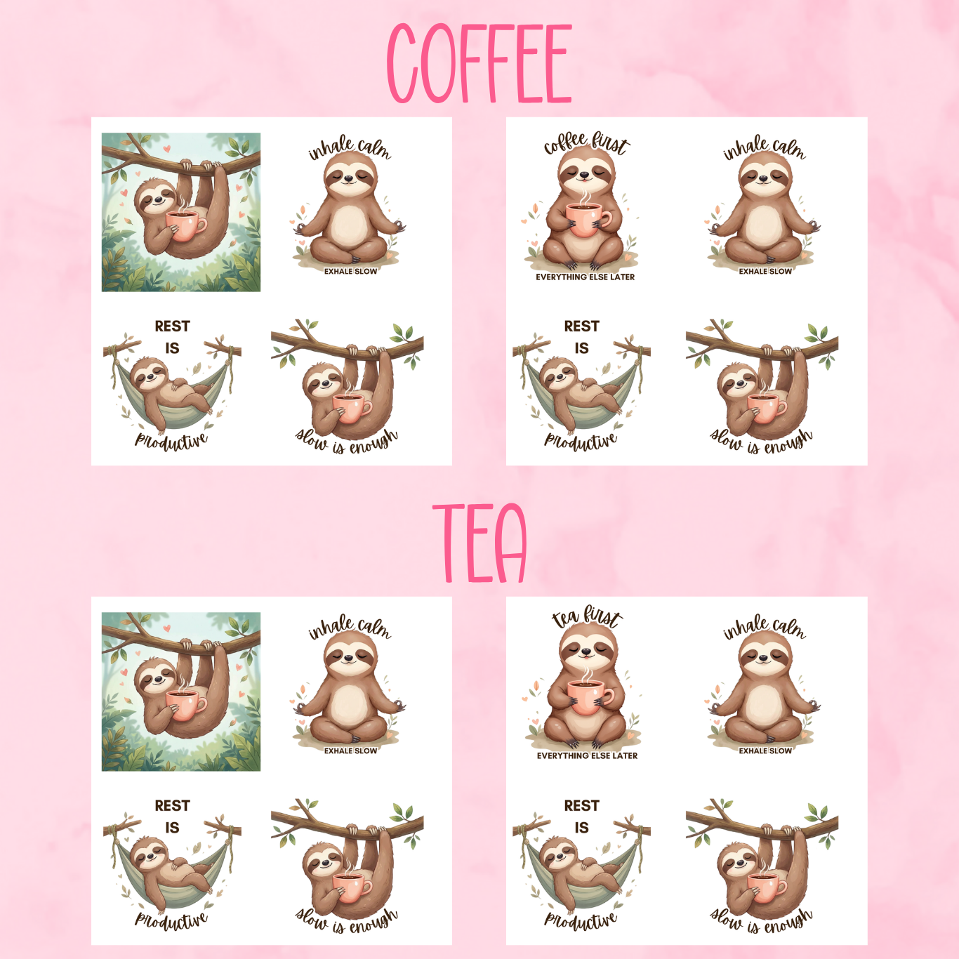 Relaxing Sloth Stickers