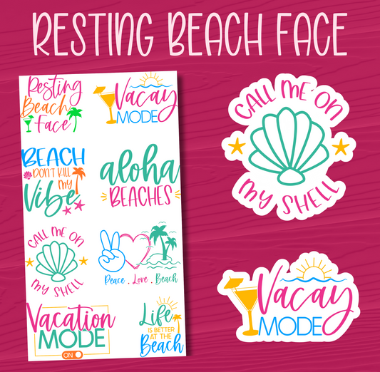Resting Beach Face Stickers
