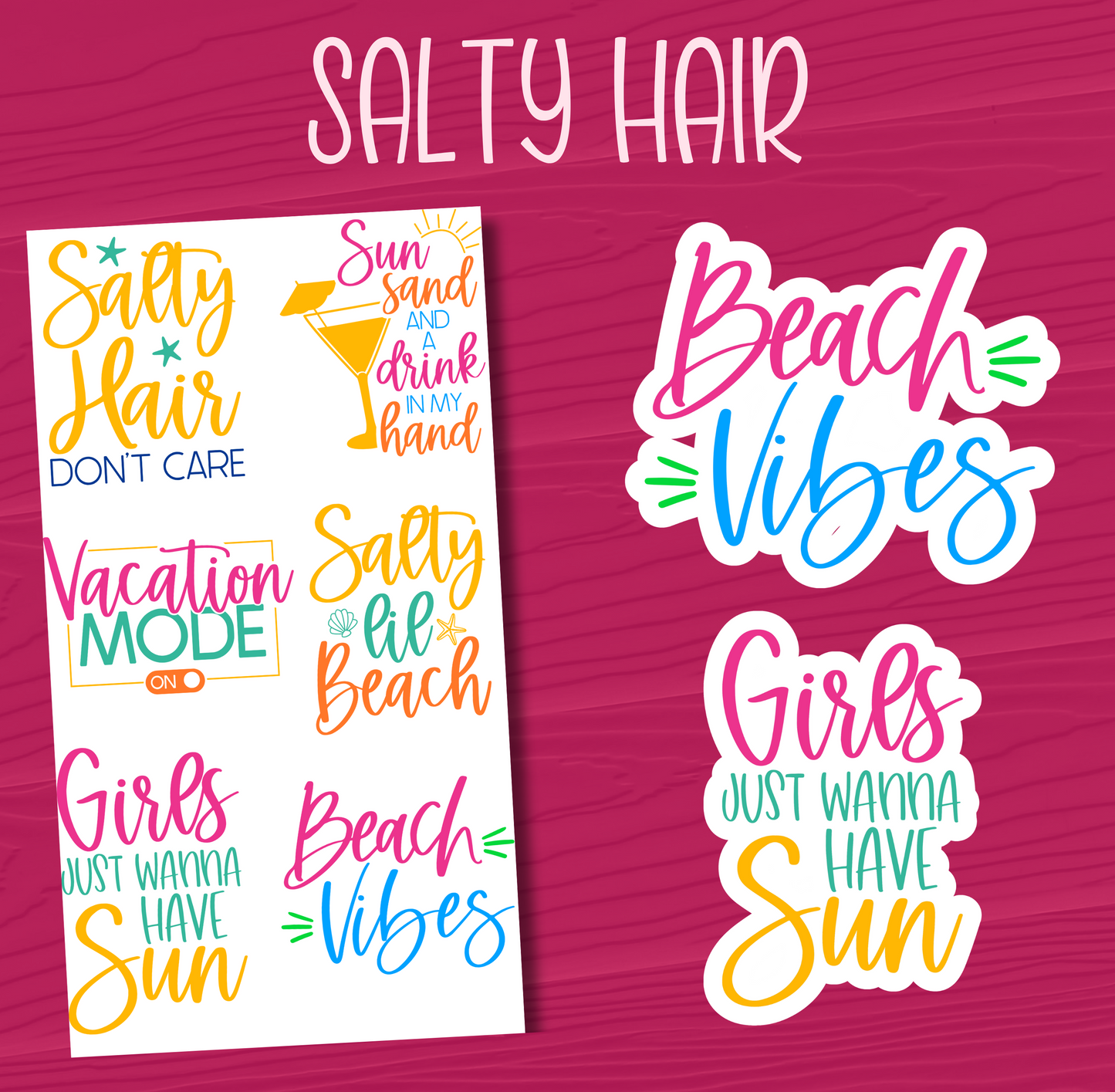 Salty Hair Stickers