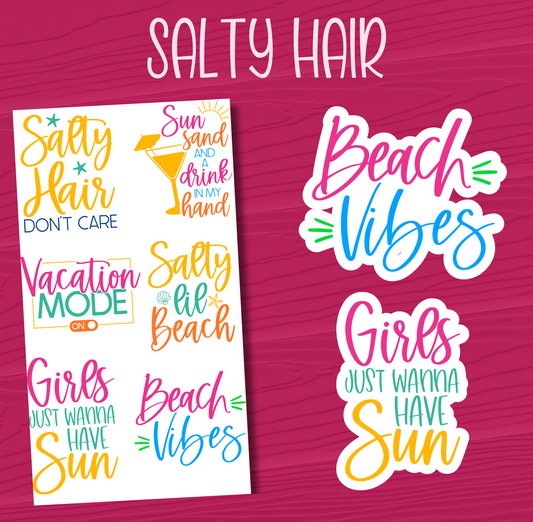 Salty Hair Stickers