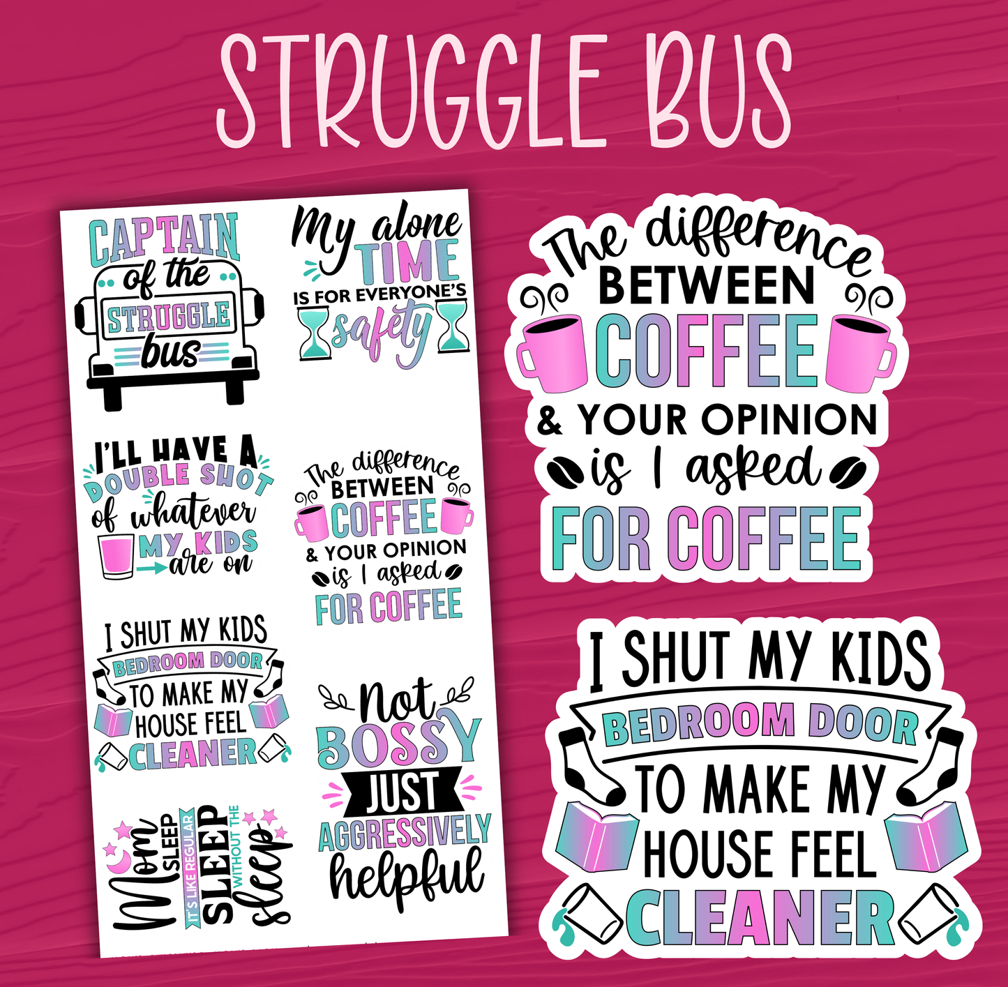 Struggle Bus Stickers