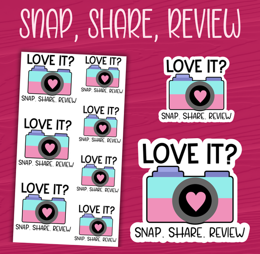 Snap Share Review Stickers
