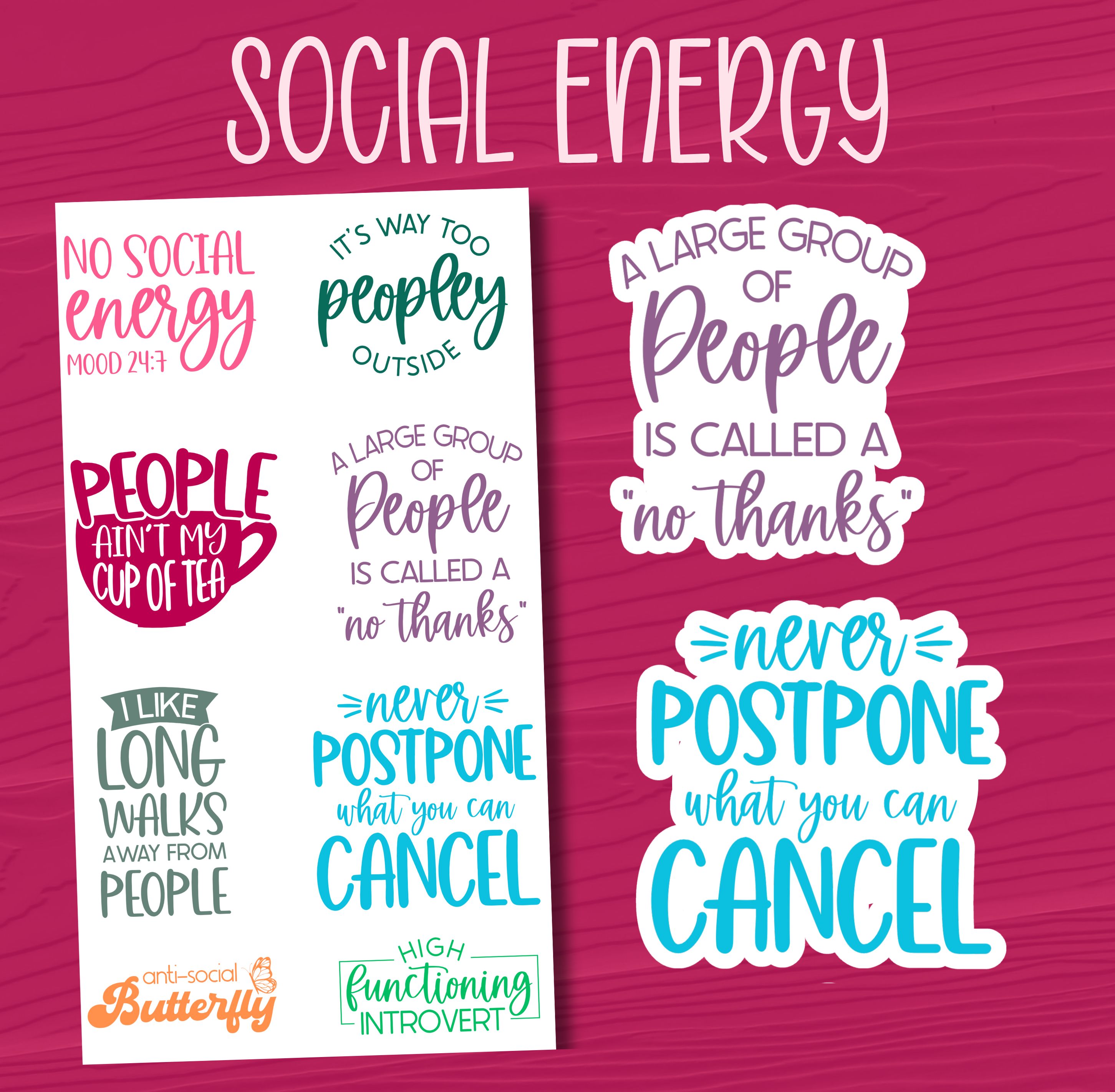 Social Energy Stickers