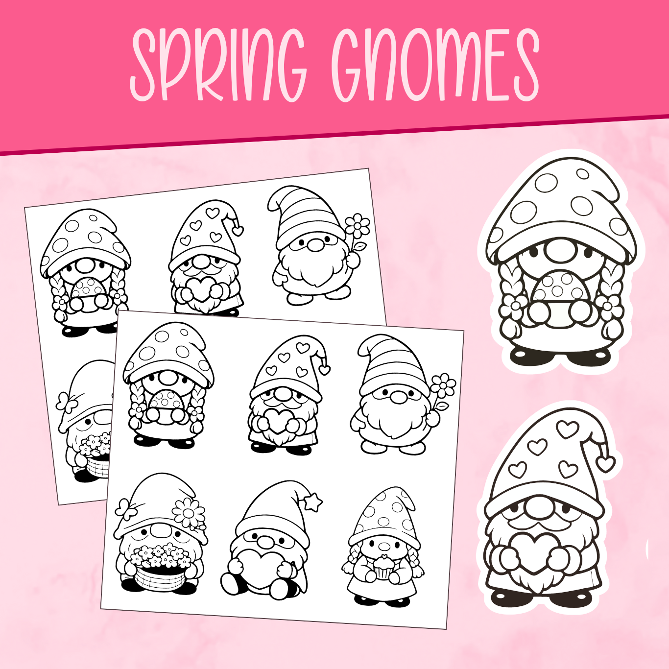 Spring Gnome Color Me Stickers