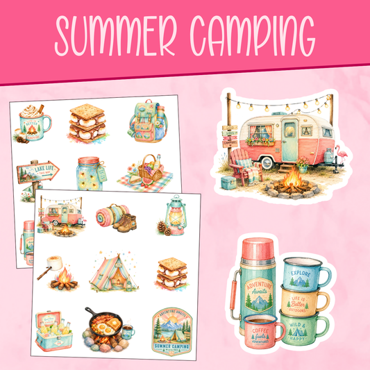 Summer Camping Stickers