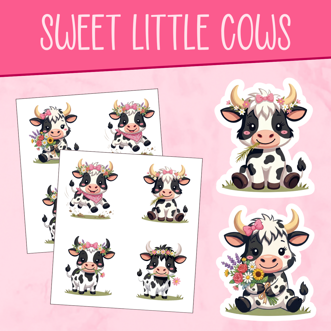 Sweet Little Cow Stickers