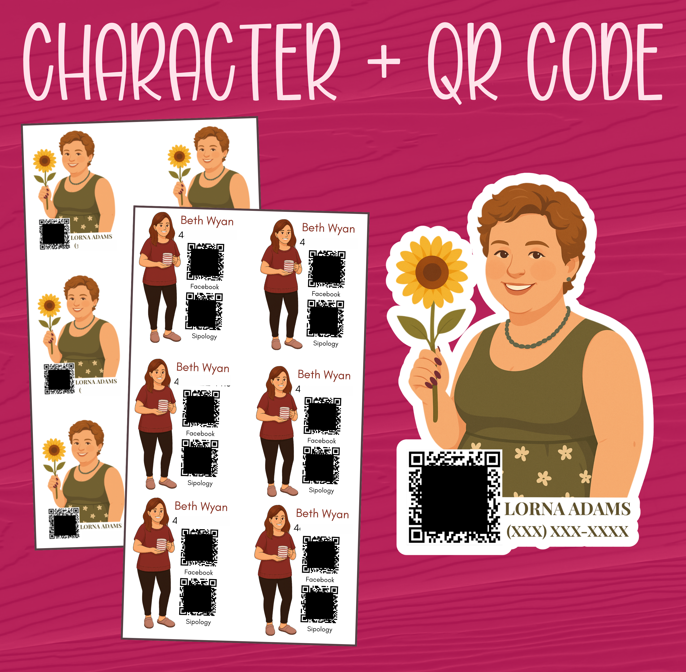 Custom Character QR Code Stickers