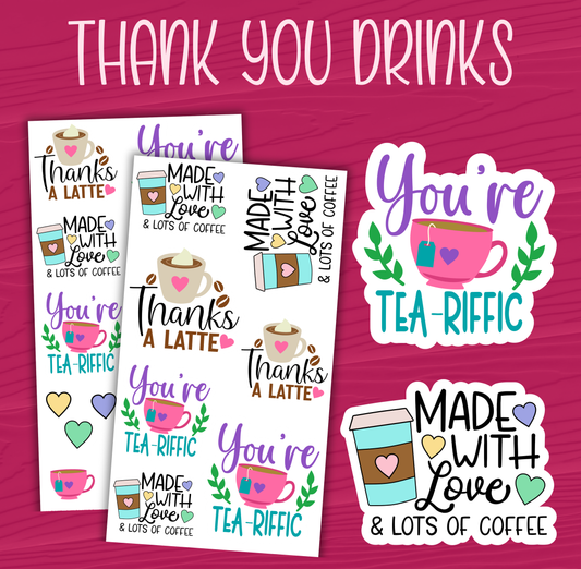 Thank You Drinks Stickers