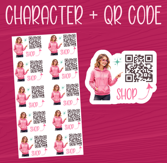 Custom Character + QR Code Stickers