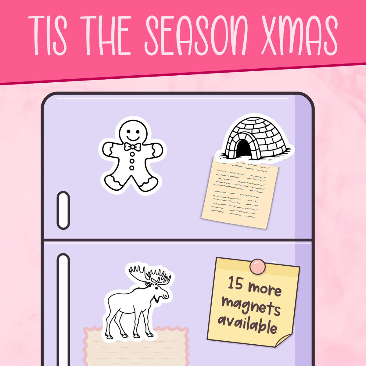 Tis the Season Christmas Color Me Decorative Magnets (small)