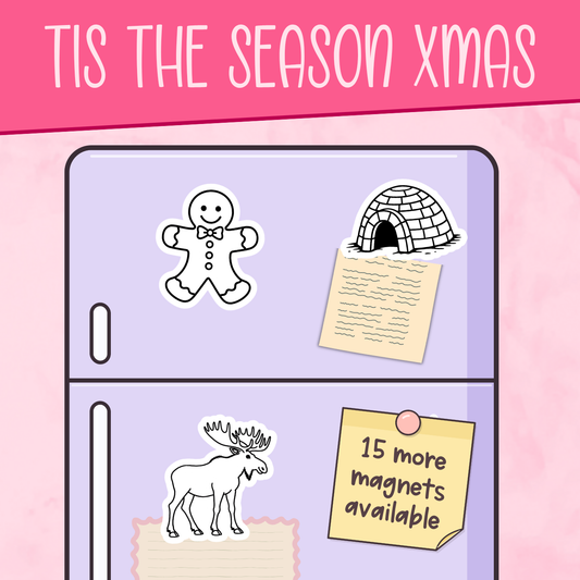 Tis the Season Christmas Color Me Decorative Magnets (small)