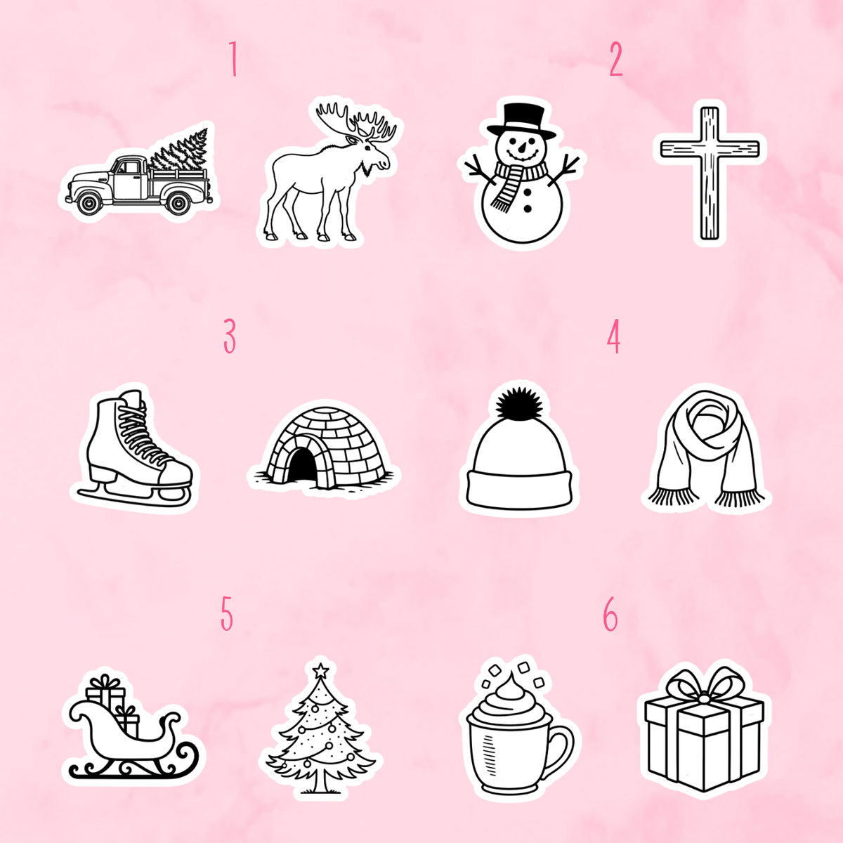 Tis the Season Christmas Color Me Decorative Magnets (small)