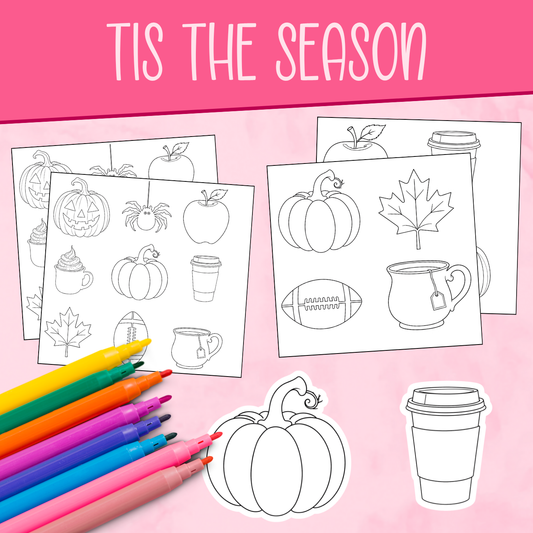Tis the Season Color Me Stickers