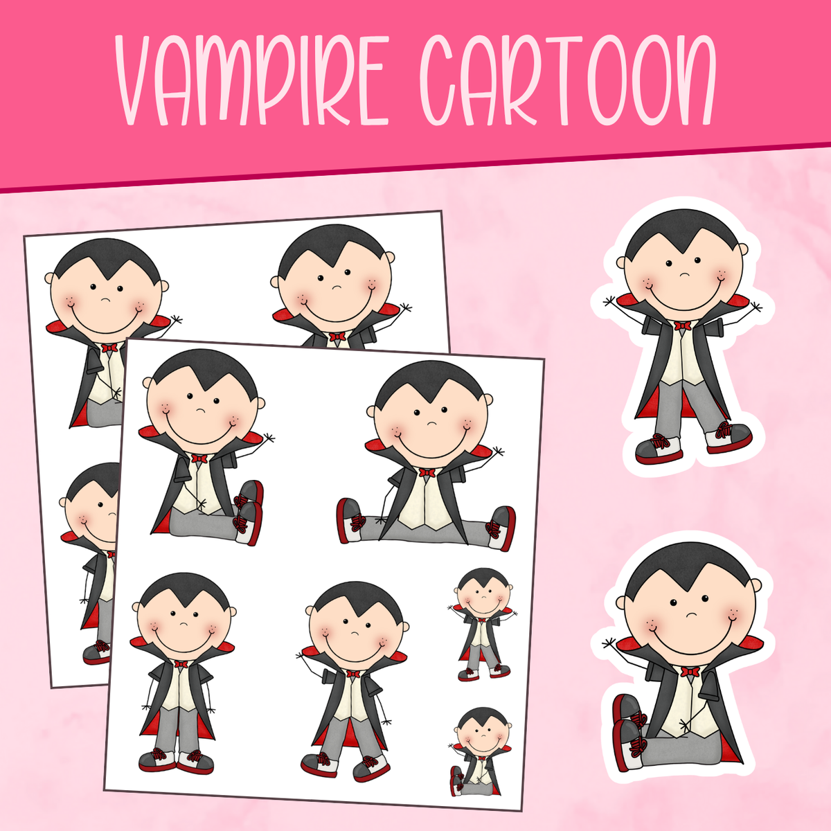 Vampire Cartoon Stickers