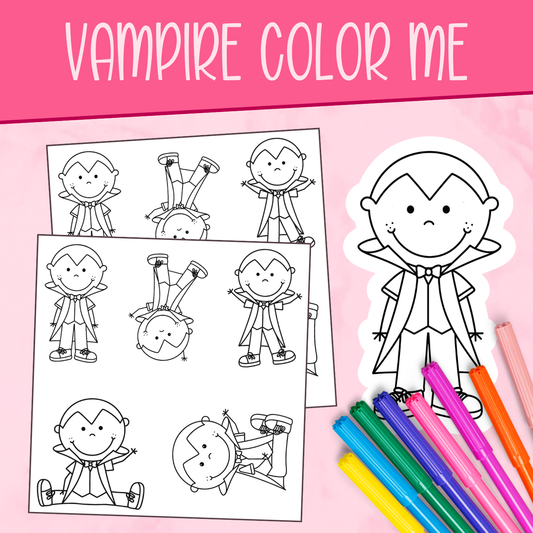 Vampires Cartoon Color Me Stickers