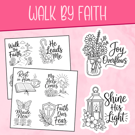 Walk By Faith Color Me Stickers