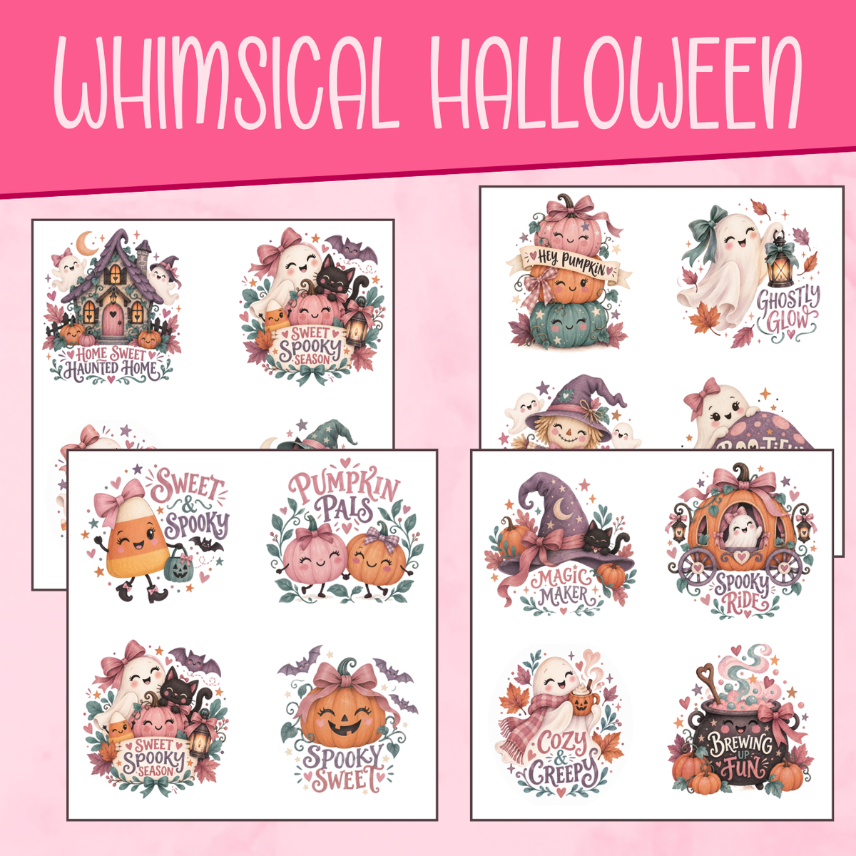 Whimsical Halloween Large Stickers