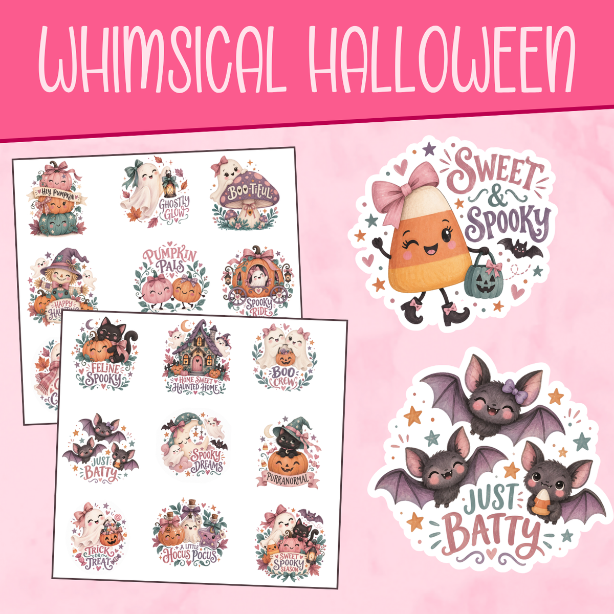 Whimsical Halloween Small Stickers
